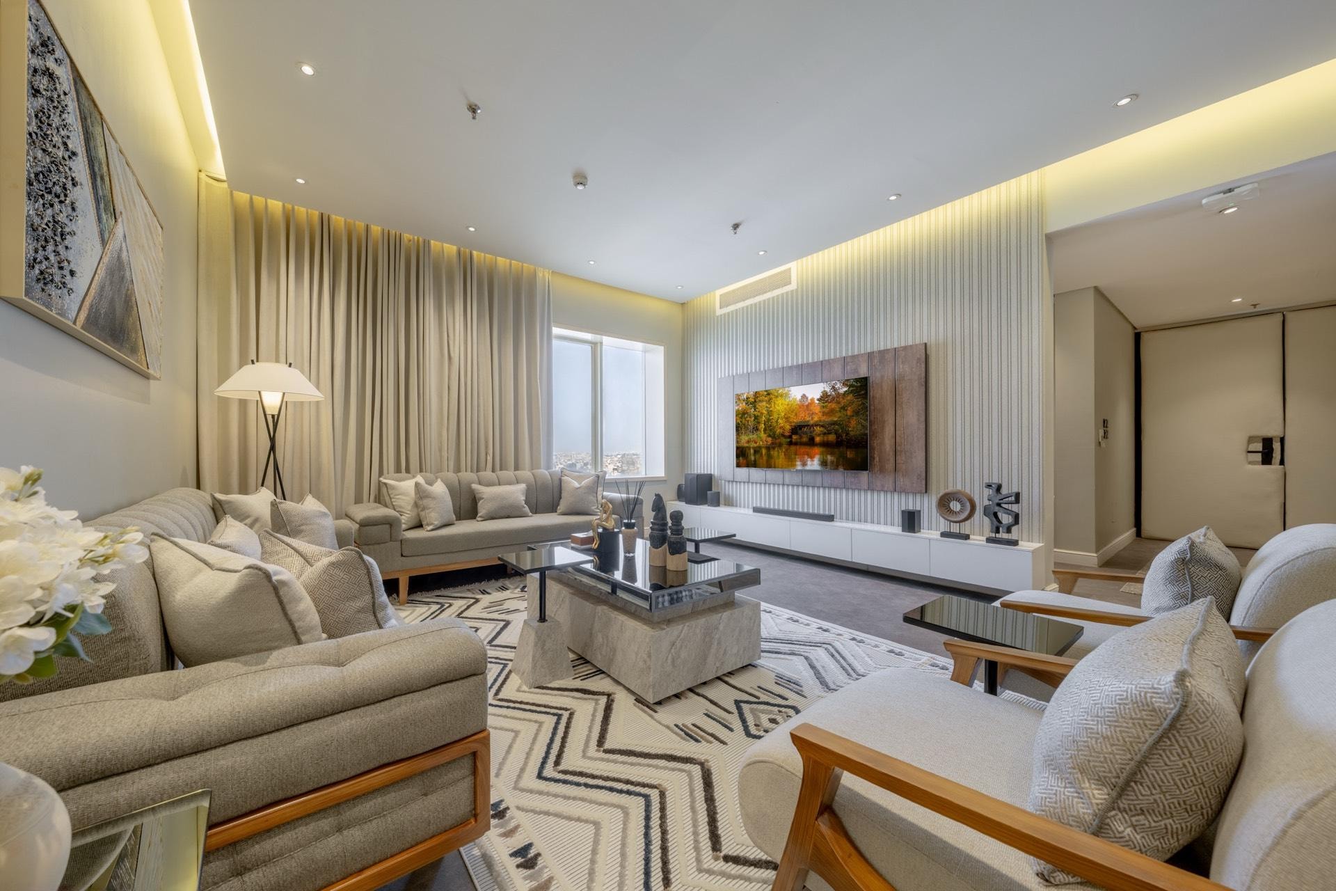 شقه بتصميم مودرن ببرج سكني فاخر 2