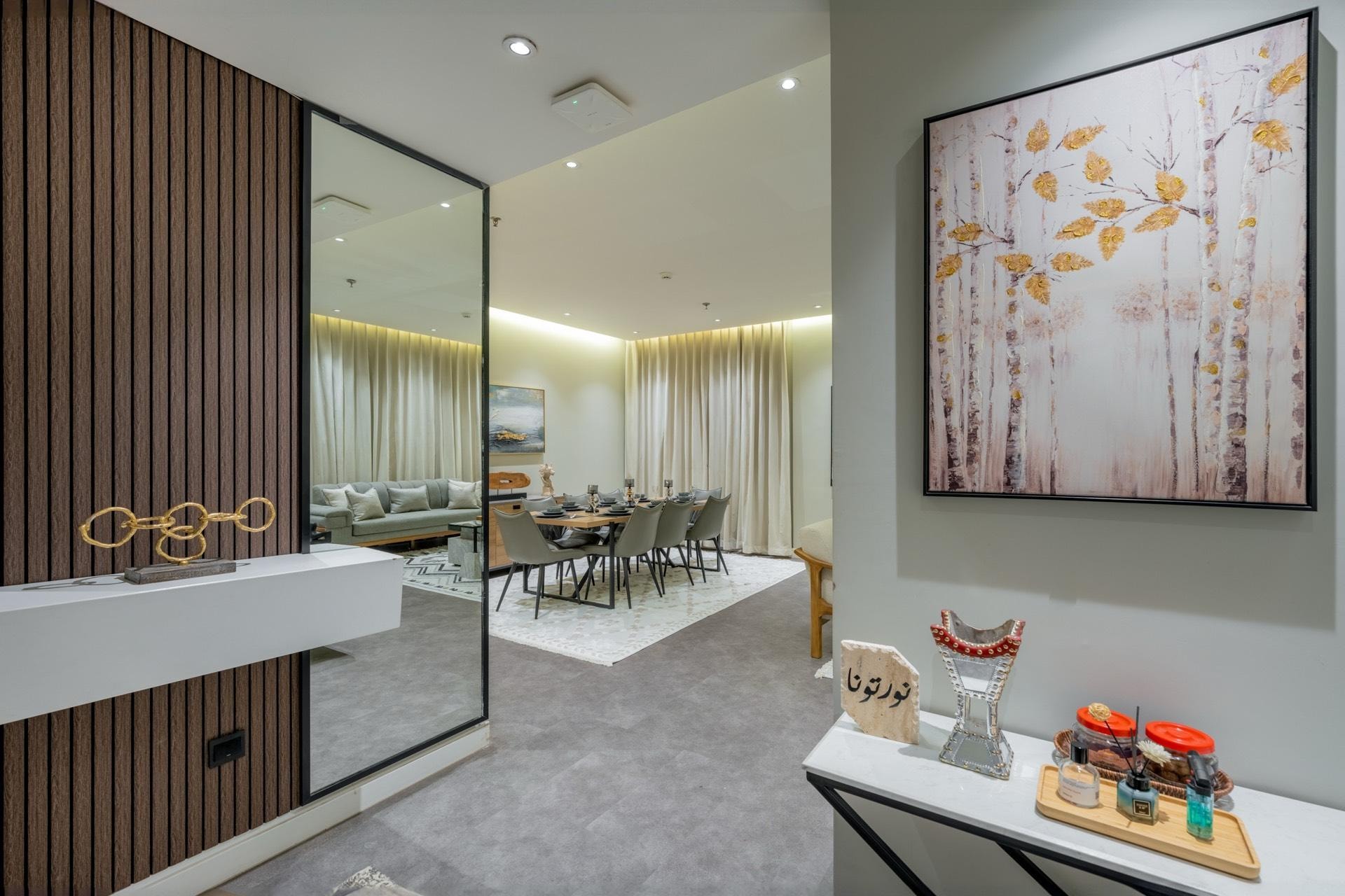 شقه بتصميم مودرن ببرج سكني فاخر 11