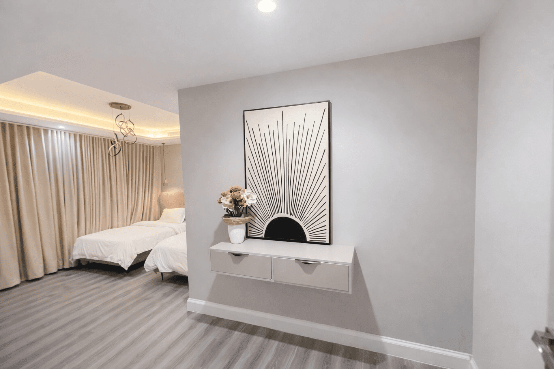 شقة بغرفتين نوم وصالة 3