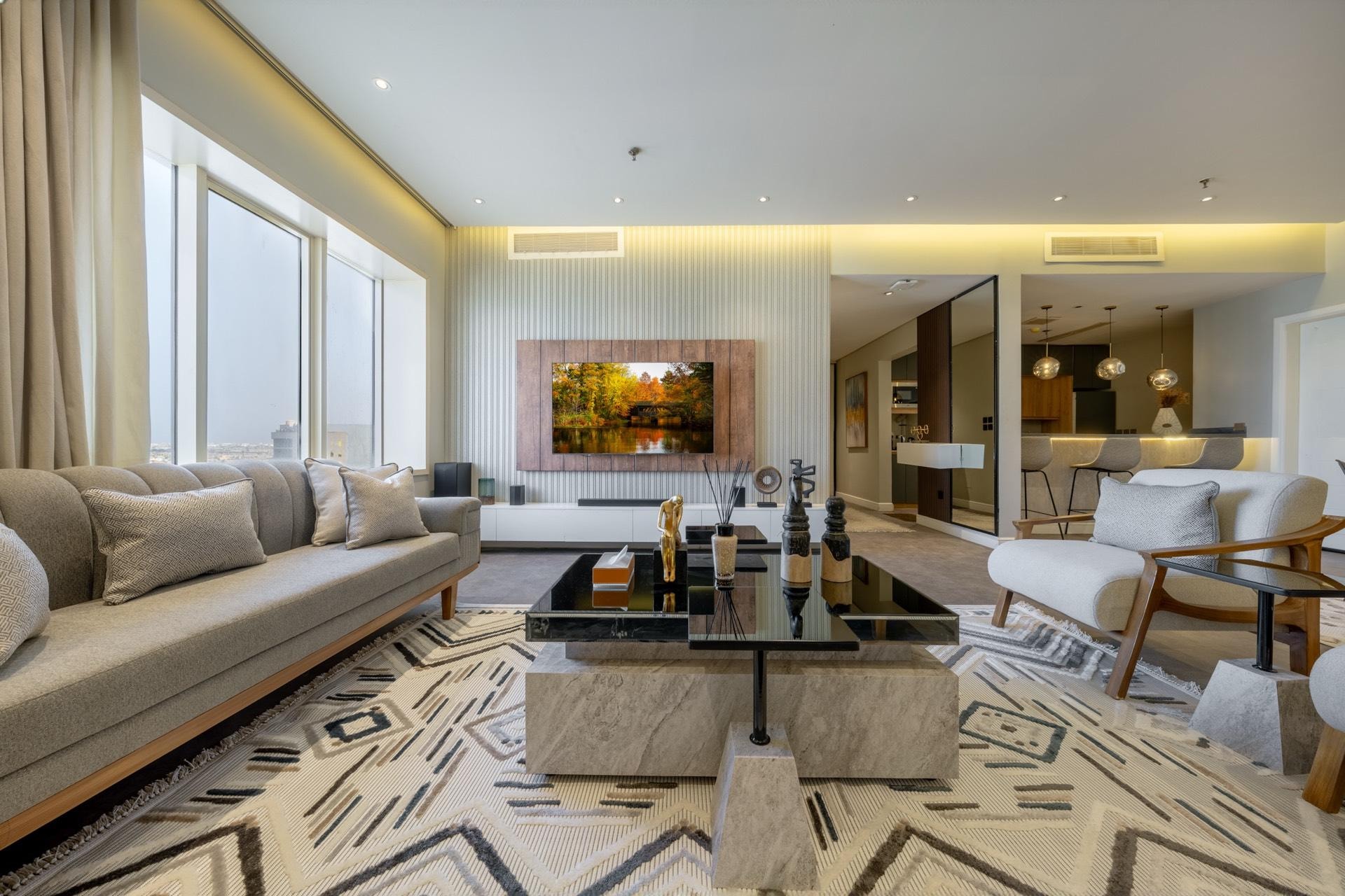 شقه بتصميم مودرن ببرج سكني فاخر 1