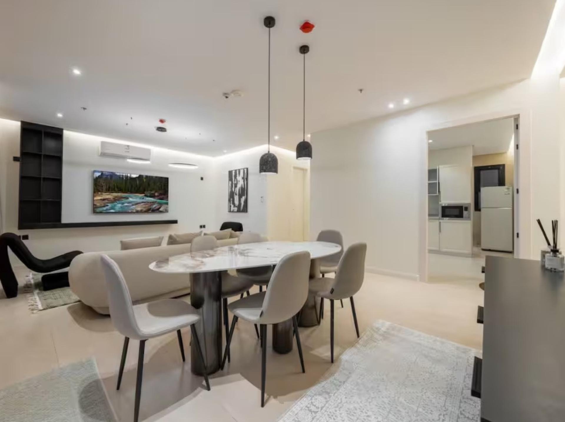 3 Bedroom Living Room Alajlan Rivera, حي الملقا, Riyadh 2