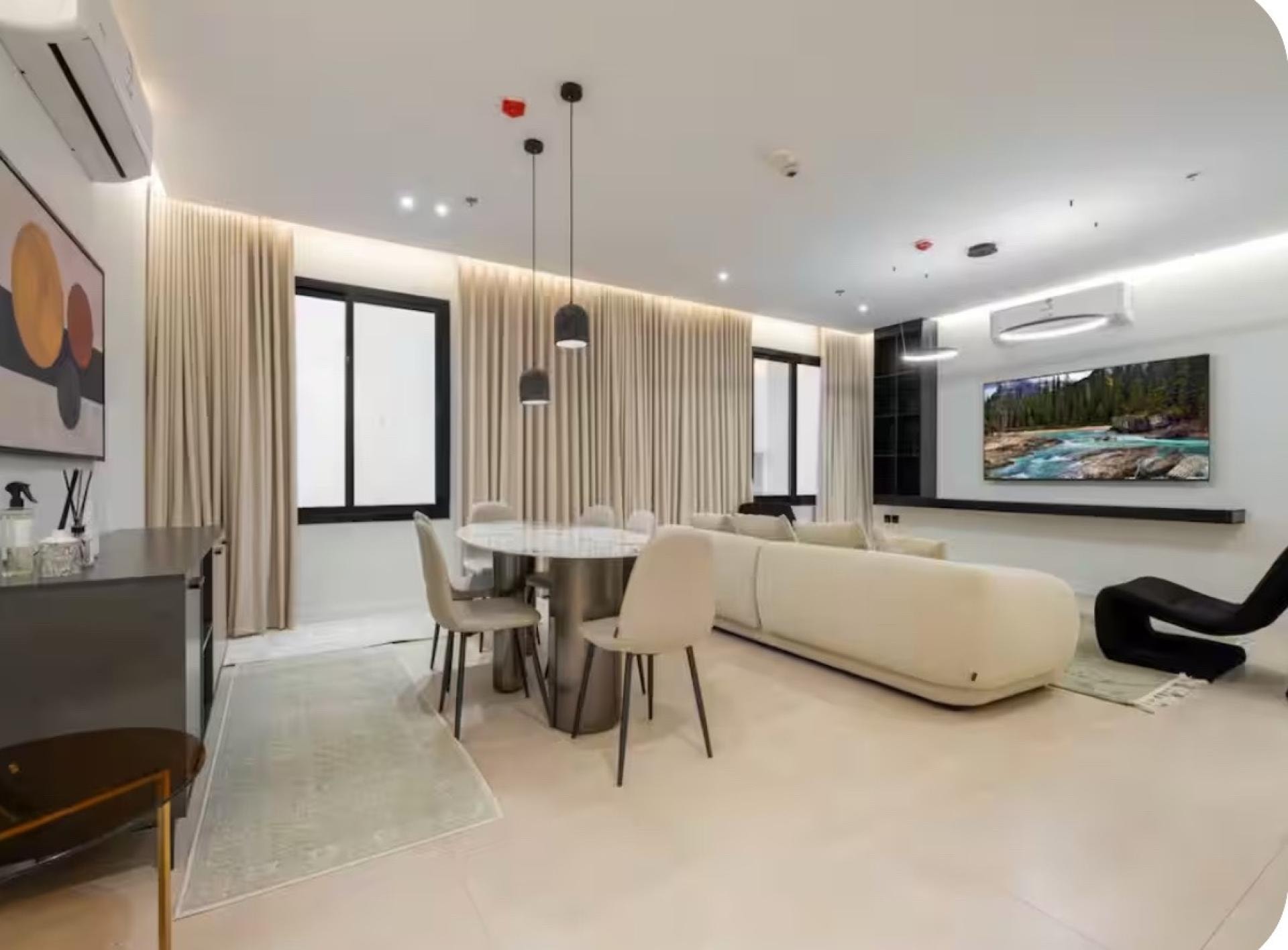 3 Bedroom Living Room Alajlan Rivera, حي الملقا, Riyadh 8
